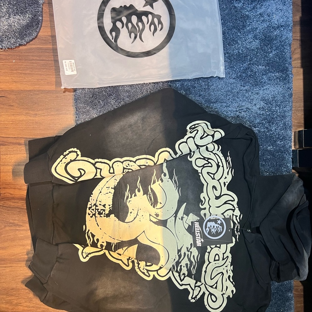 Men's Lightweight Black Graphic Shirt Jacket with Cream Print